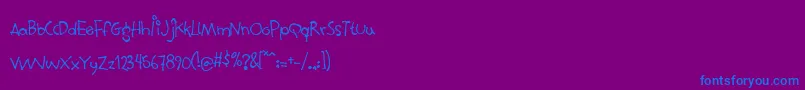 fuente Mouthful – Fuentes Azules Sobre Fondo Morado