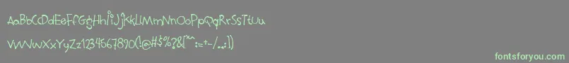 Weitere Informationen zur Mouthful-Schriftart Mouthful-Schriftart – Grüne Schriften auf grauem Hintergrund