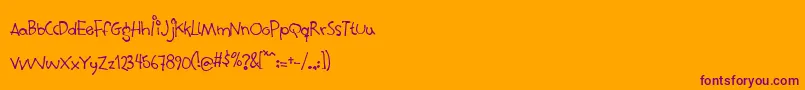 Подробнее о шрифте Mouthful Шрифт Mouthful – фиолетовые шрифты на оранжевом фоне