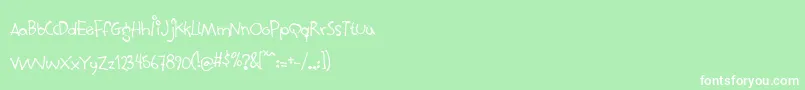 Saiba mais sobre a fonte Mouthful Fonte Mouthful – fontes brancas em um fundo verde