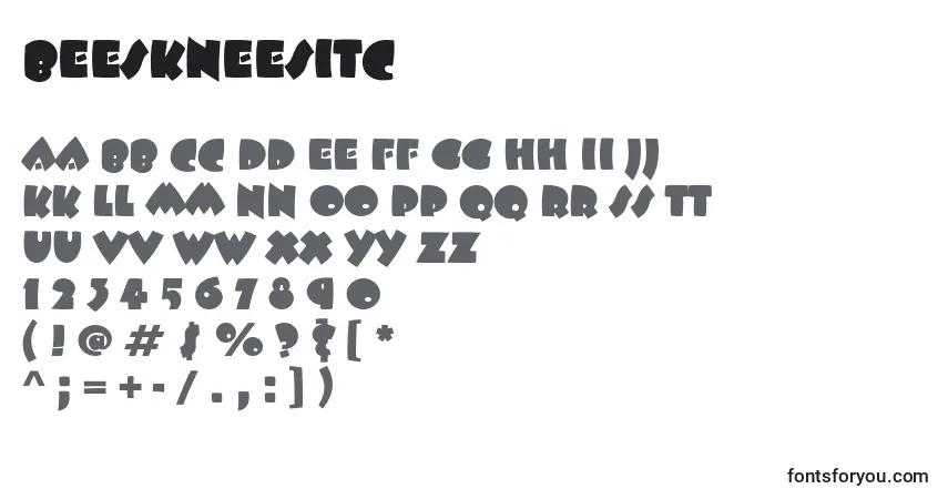 A fonte BeeskneesItc – alfabeto, números, caracteres especiais