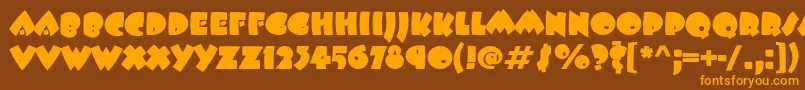 BeeskneesItc-Schriftart – Orangefarbene Schriften auf braunem Hintergrund