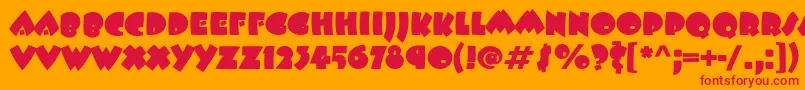 BeeskneesItc-Schriftart – Rote Schriften auf orangefarbenem Hintergrund