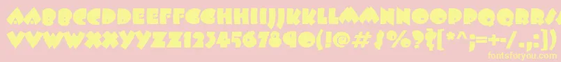 BeeskneesItc-Schriftart – Gelbe Schriften auf rosa Hintergrund