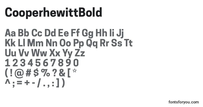 Schriftart CooperhewittBold – Alphabet, Zahlen, spezielle Symbole