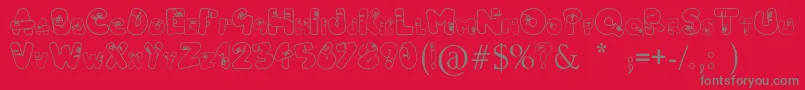 フォントVermidirouge1.0 – 赤い背景に灰色の文字