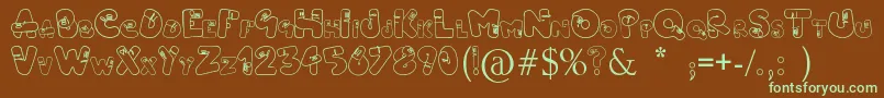 Шрифт Vermidirouge1.0 – зелёные шрифты на коричневом фоне