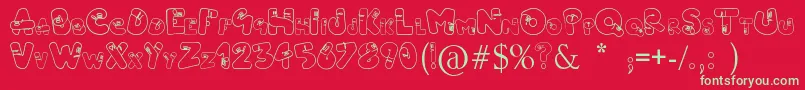 Vermidirouge1.0 Font – Green Fonts on Red Background