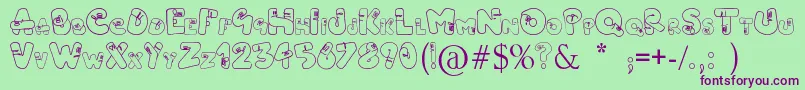 Vermidirouge1.0 Font – Purple Fonts on Green Background