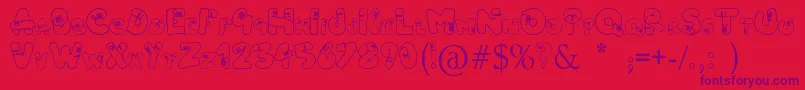 Vermidirouge1.0 Font – Purple Fonts on Red Background