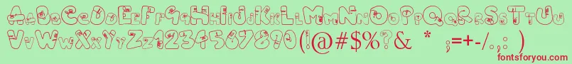 Vermidirouge1.0 Font – Red Fonts on Green Background