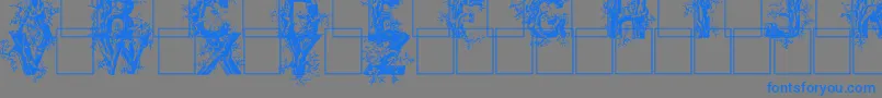 Fonte Deepwoodsinitials – fontes azuis em um fundo cinza