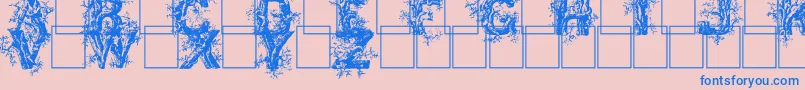 Deepwoodsinitials Font – Blue Fonts on Pink Background