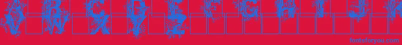 Police Deepwoodsinitials – polices bleues sur fond rouge