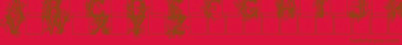 Deepwoodsinitials Font – Brown Fonts on Red Background