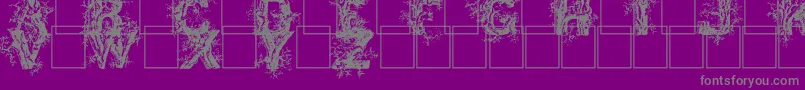Deepwoodsinitials Font – Gray Fonts on Purple Background