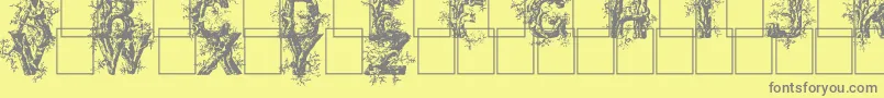 Deepwoodsinitials-Schriftart – Graue Schriften auf gelbem Hintergrund