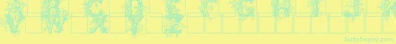 Deepwoodsinitials Font – Green Fonts on Yellow Background