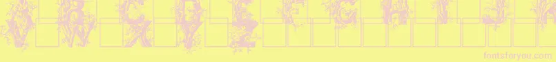 Deepwoodsinitials Font – Pink Fonts on Yellow Background