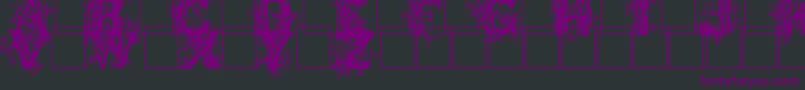 Deepwoodsinitials Font – Purple Fonts on Black Background