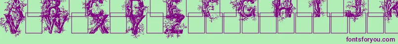 fuente Deepwoodsinitials – Fuentes Moradas Sobre Fondo Verde