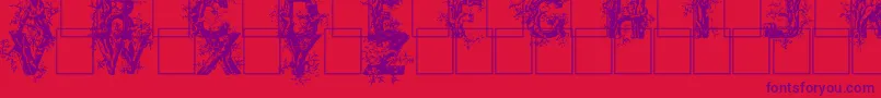 Deepwoodsinitials Font – Purple Fonts on Red Background