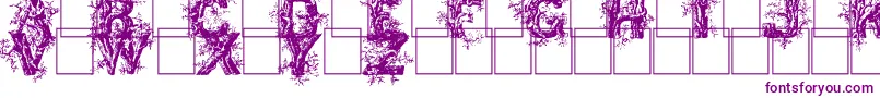 Deepwoodsinitials Font – Purple Fonts on White Background