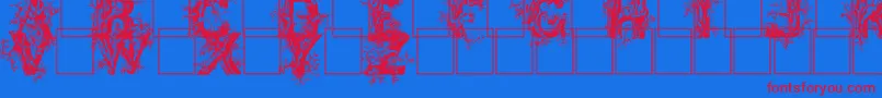 Deepwoodsinitials Font – Red Fonts on Blue Background