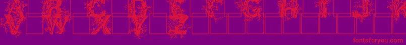 Deepwoodsinitials Font – Red Fonts on Purple Background