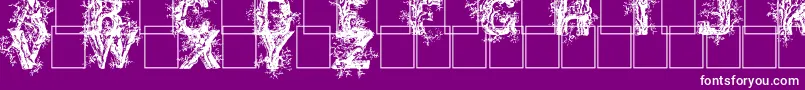 fuente Deepwoodsinitials – Fuentes Blancas Sobre Fondo Morado