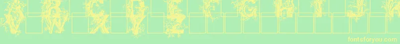 Deepwoodsinitials Font – Yellow Fonts on Green Background