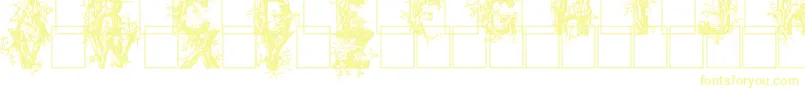 Deepwoodsinitials-Schriftart – Gelbe Schriften auf weißem Hintergrund