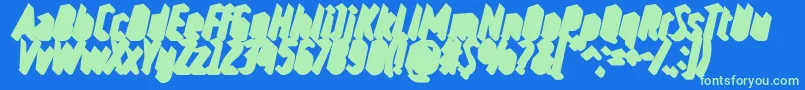 フォントRulerVolumeShadow – 青い背景に緑のフォント