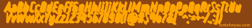 RulerVolumeShadow Font – Orange Fonts on Brown Background