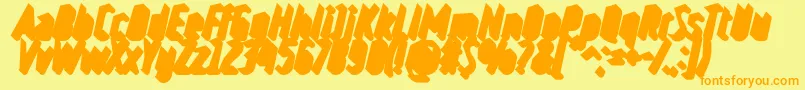 RulerVolumeShadow Font – Orange Fonts on Yellow Background