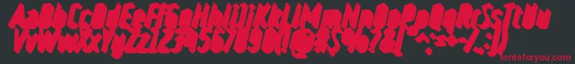 RulerVolumeShadow Font – Red Fonts on Black Background