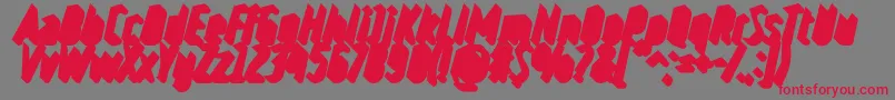 RulerVolumeShadow Font – Red Fonts on Gray Background