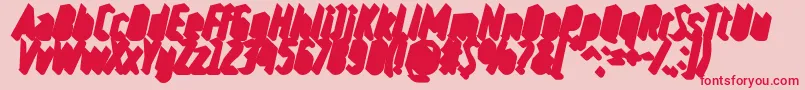 RulerVolumeShadow Font – Red Fonts on Pink Background