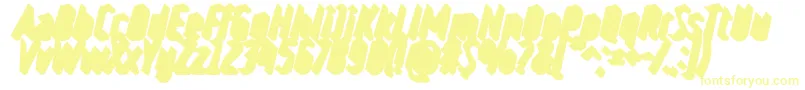 RulerVolumeShadow Font – Yellow Fonts on White Background