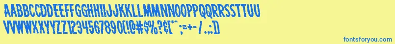 Carnivalcorpseleft Font – Blue Fonts on Yellow Background