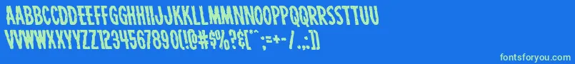 Carnivalcorpseleft Font – Green Fonts on Blue Background