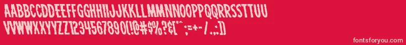 Carnivalcorpseleft Font – Pink Fonts on Red Background