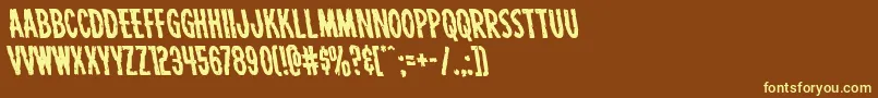 Carnivalcorpseleft Font – Yellow Fonts on Brown Background