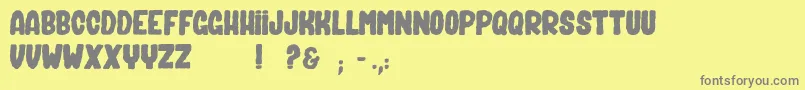 Czcionka Badspirit – szare czcionki na żółtym tle