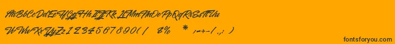 Saiba mais sobre a fonte WashingtonBasketball Fonte WashingtonBasketball – fontes pretas em um fundo laranja