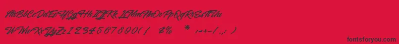 Шрифт WashingtonBasketball – чёрные шрифты на красном фоне