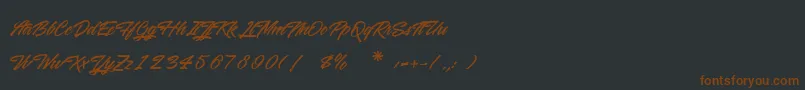 WashingtonBasketball-Schriftart – Braune Schriften auf schwarzem Hintergrund