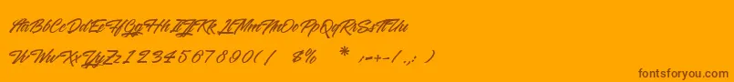 Lisätietoja WashingtonBasketball-fontista WashingtonBasketball-fontti – ruskeat fontit oranssilla taustalla