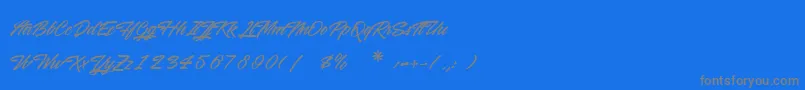 WashingtonBasketball Font – Gray Fonts on Blue Background