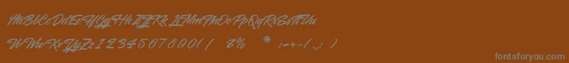 WashingtonBasketballフォントについての詳細 フォントWashingtonBasketball – 茶色の背景に灰色の文字